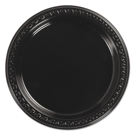 CHINET Heavyweight Plastic Plates, 7" dia, Black, 1000PK 81407